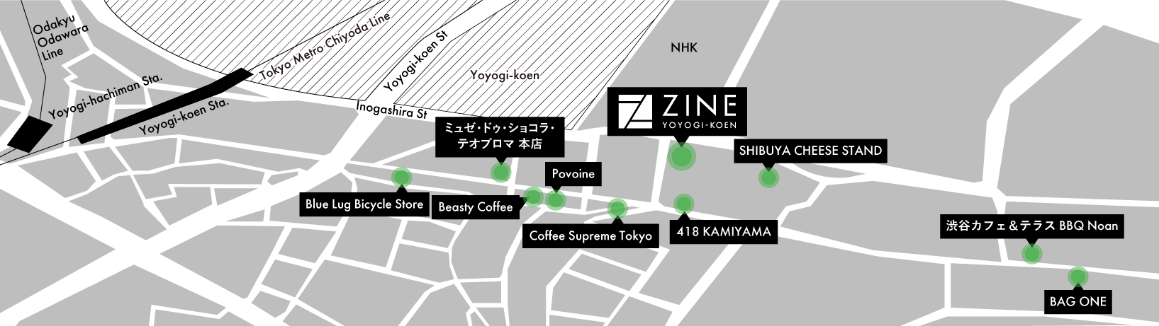 ZINE YOYOGI_KOENの周辺マップ